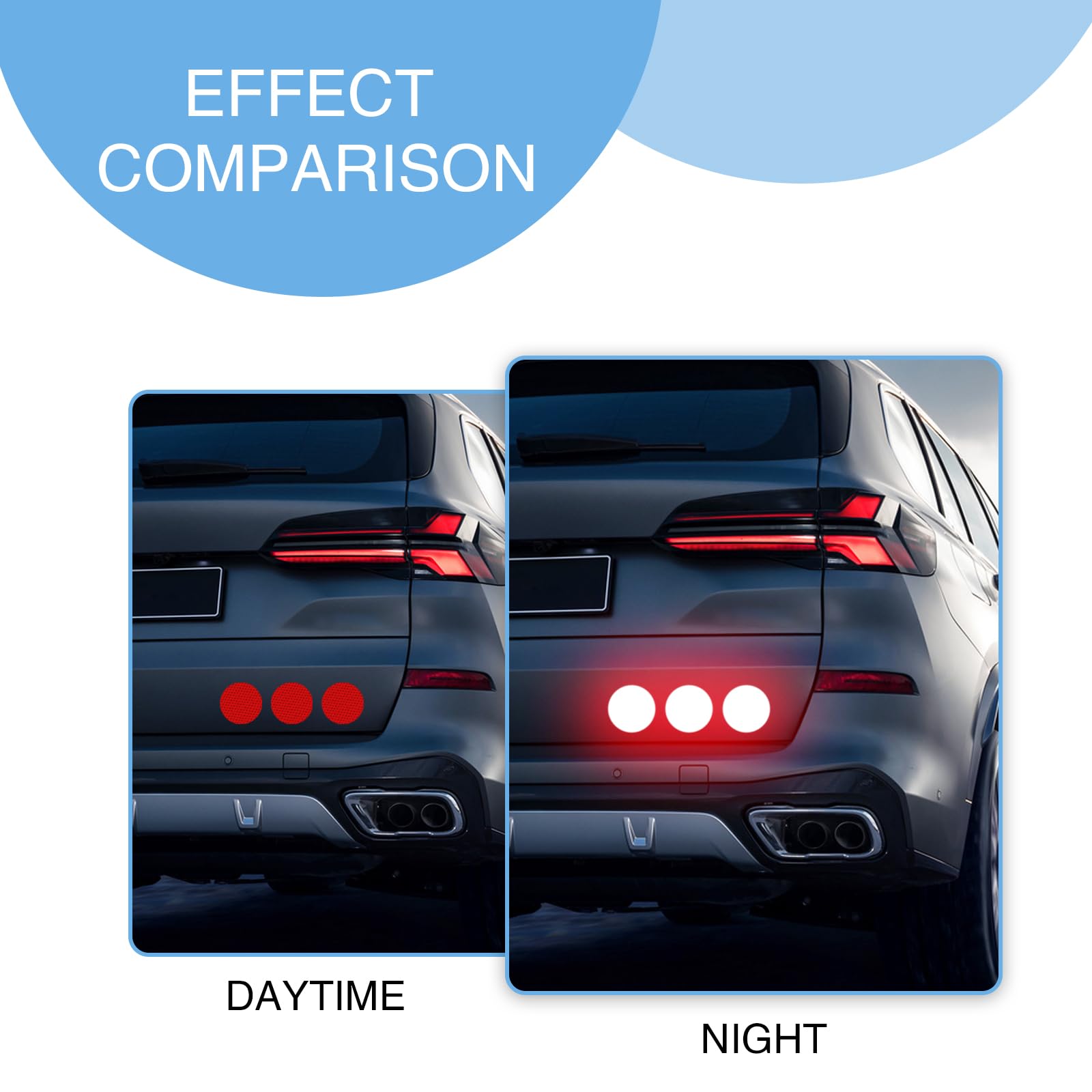 Ugshy 10 Pcs Car Reflector With Adhesive, 1.9In Round Waterproof Weatherproof Pet Vehicle Stickers, Universal High Visibility Au