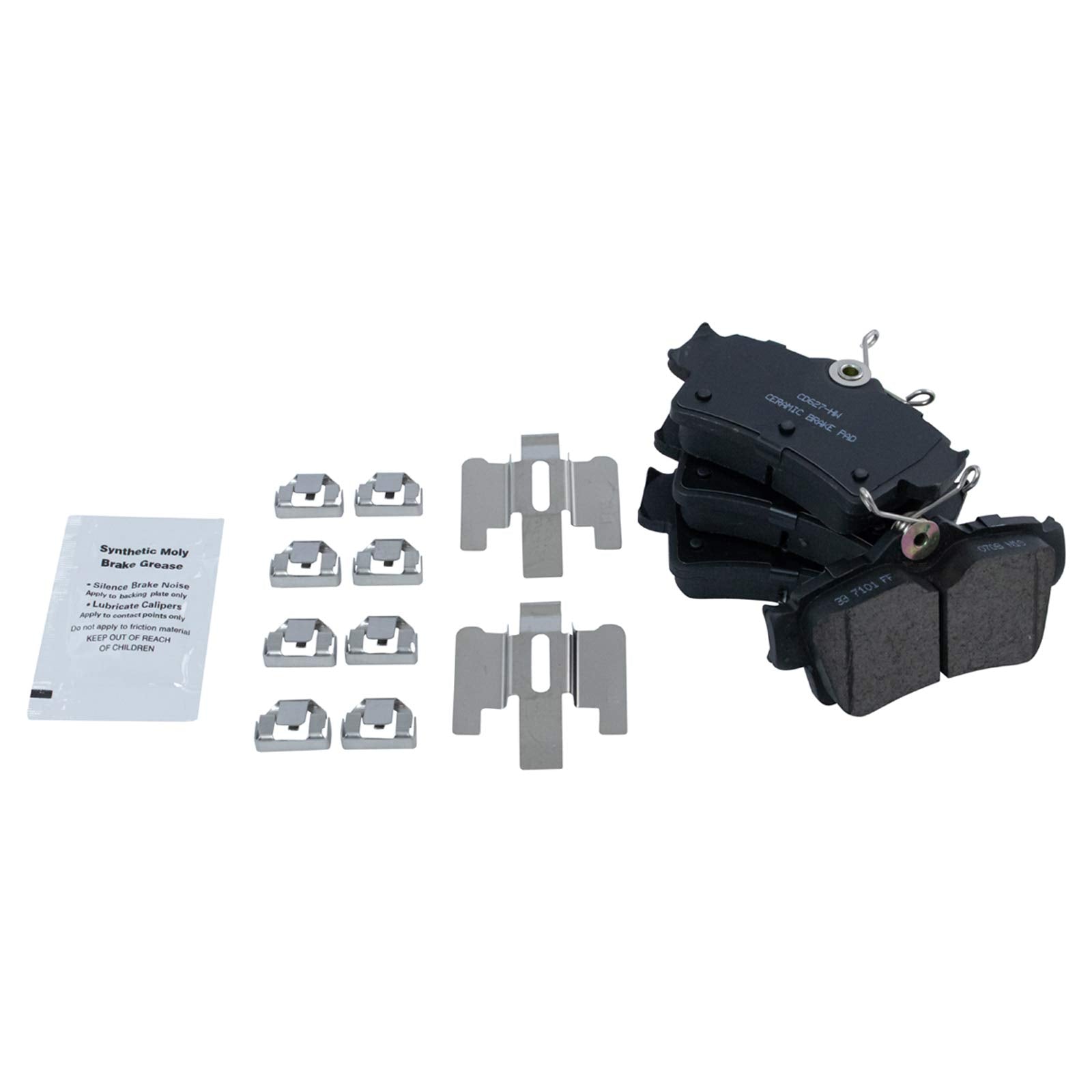 Trq Brake Pad & Rotor Kit Ceramic Premium G-Coated Rear Compatible With 1994-2004 Ford Mustang