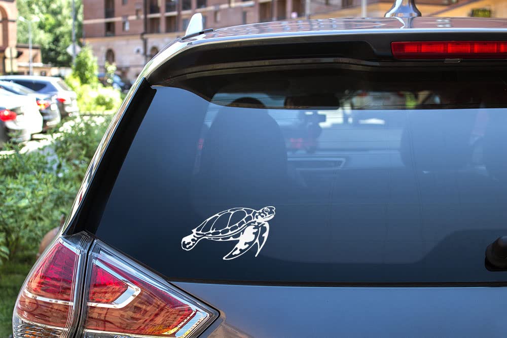 Wirester 6 Inch Clear Vinyl Decal Sticker Decoration For Car Window (Or Any Flat Surface) - Sea Turtle
