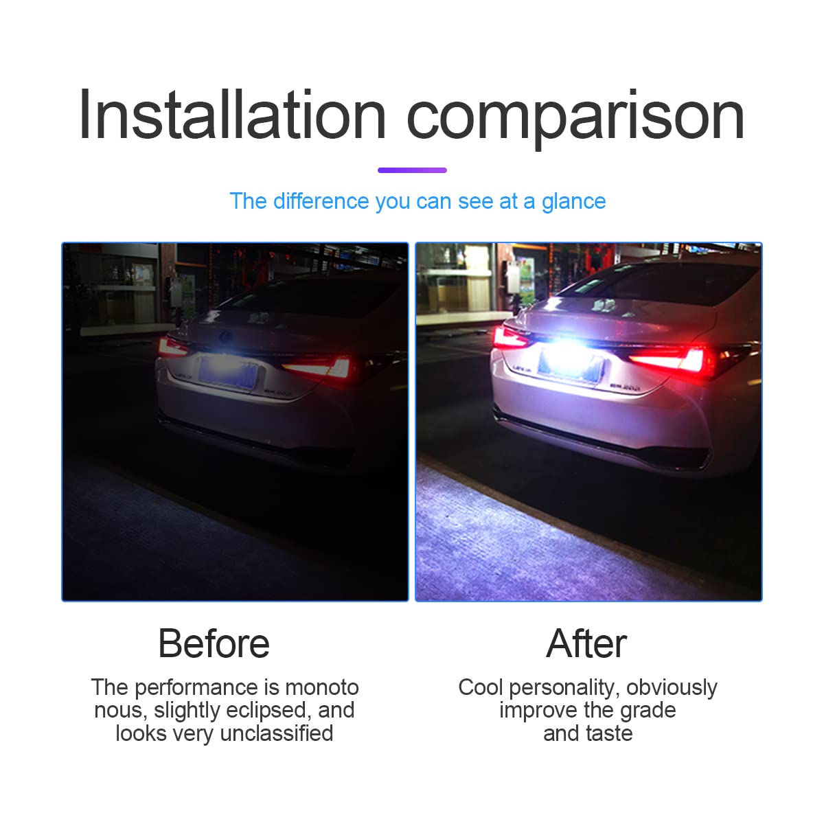 Hipopy 2Pcs Led License Plate Light, 12V/24V Waterproof 6-Smd License Plate Lamp Tail Light For Most Cars, Trucks, Trailer, Buses, Step Courtesy Light, Dome/Cargo Lights (Blue)