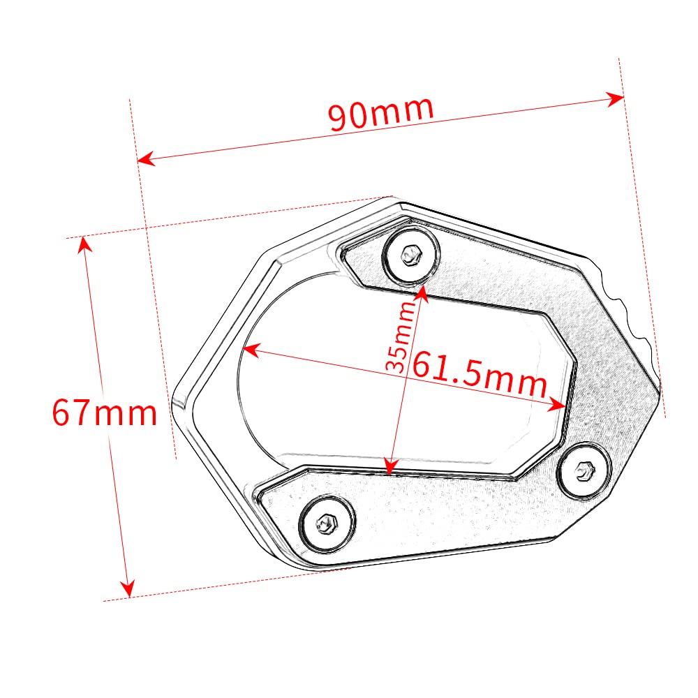 Modeer For BMW F750GS F850GS Adventure 2018-2023 Motocycle CNC Aluminium Kickstand Pad Foot Side Stand Enlarge Extension Pad f75