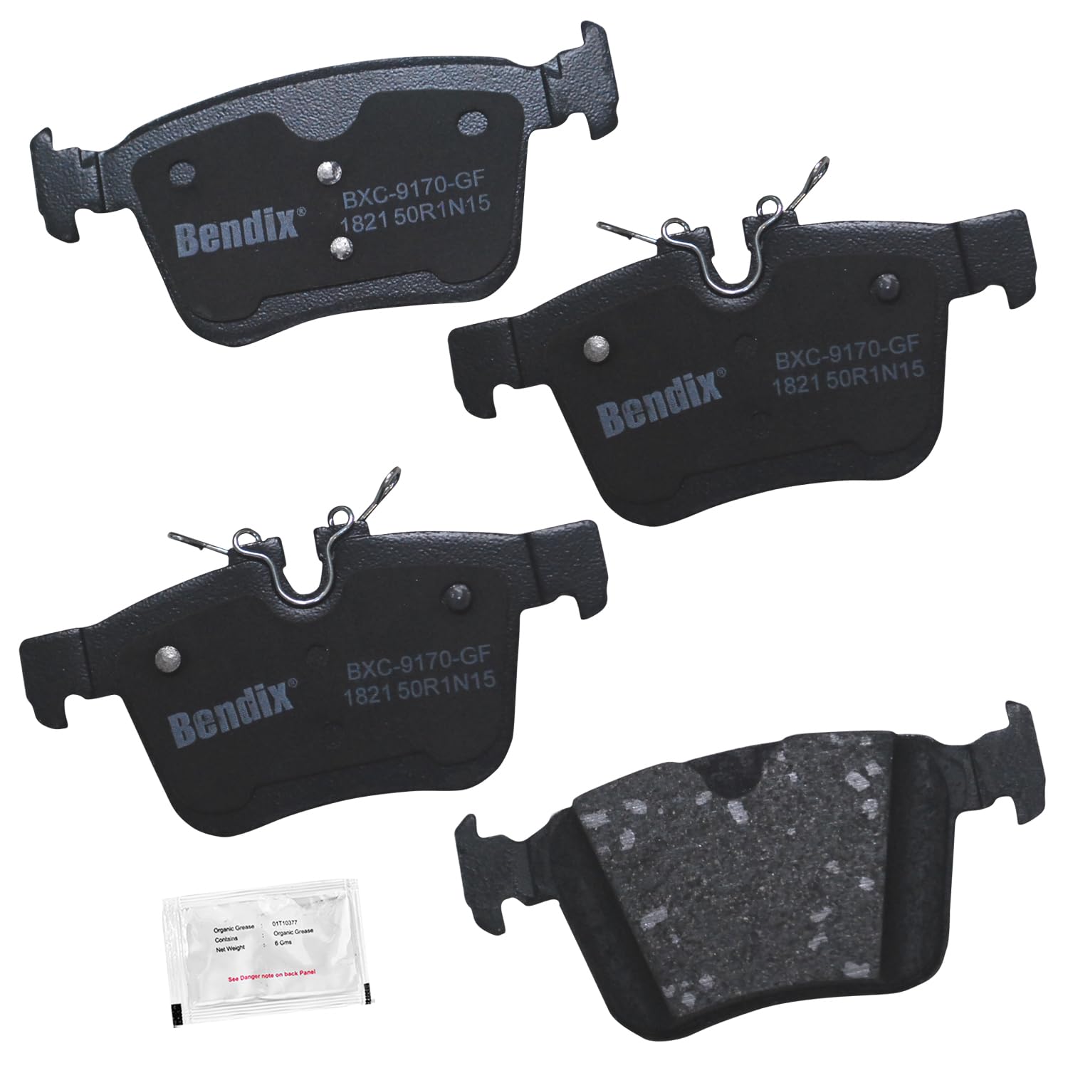 Bendix Priority1 Cfc1821 Ceramic Rear Brake Pads For Select Models Jaguar E-Pace,F-Pace,I-Pace,Xe,Xf,Land Rover Discovery,Sport,