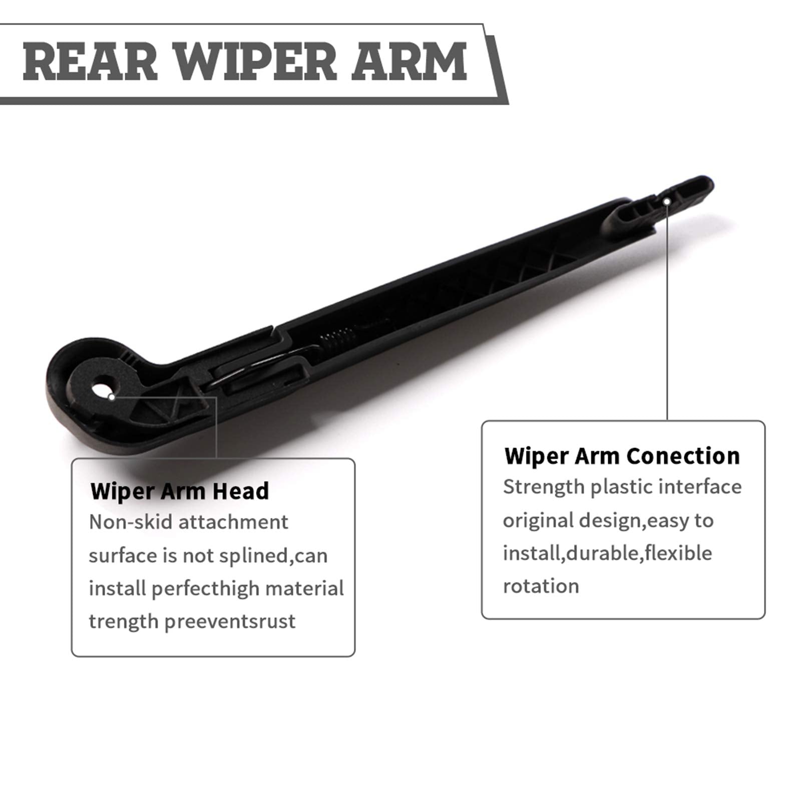 Rear Wiper Arm Blade Nut Set Replacement For Jeep Wrangler Jk 2007-2018,Rear Wiper Cover Accessories Assembly, Wiper Cap Set For Back Windshield Window, Oe: 68002490Ab