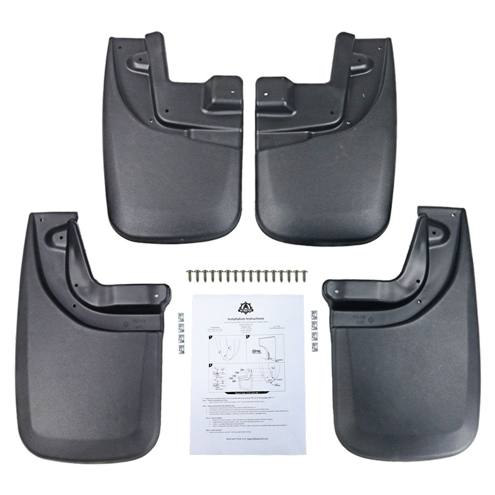 Premium Heavy Duty Mud Flaps Set Of 4 By Aa Ignition - Front And Rear Car Splash Guard Shields - Compatible With Toyota Tacoma V