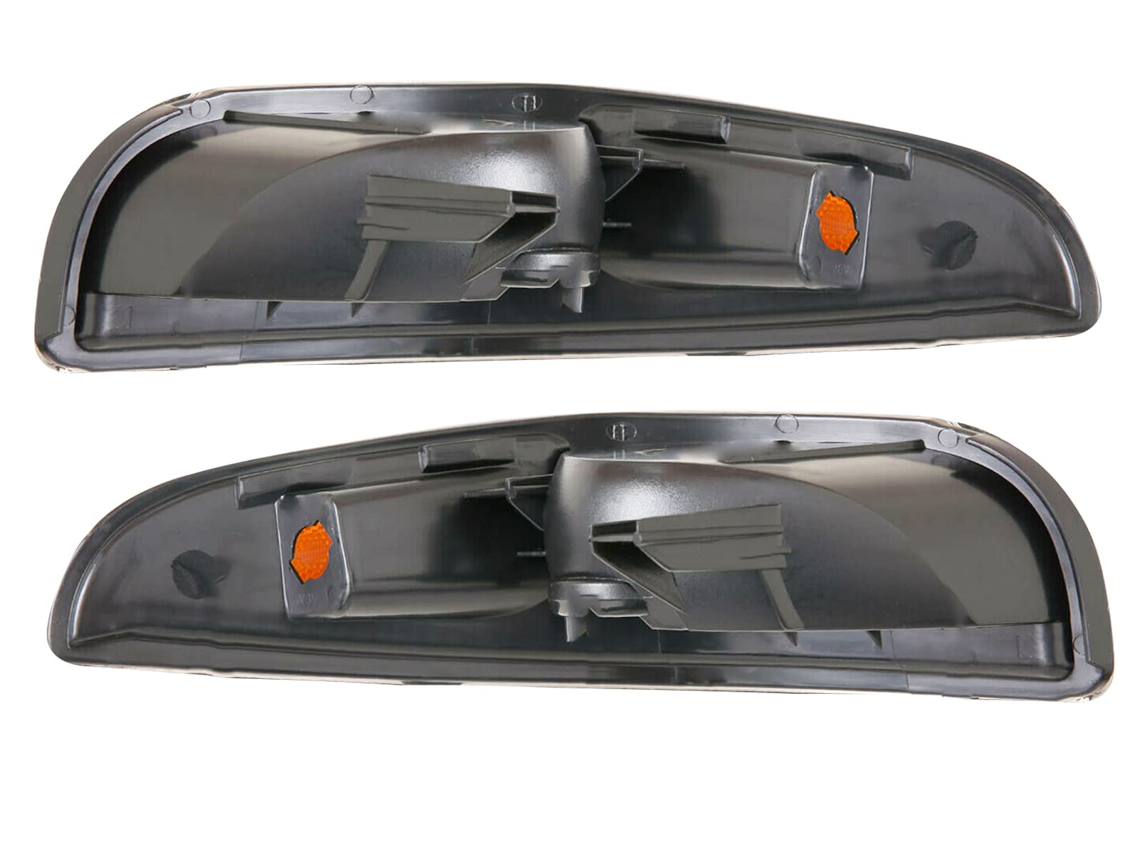 Amerilite Black Replacement Bumper Parking Turn Signal Lights Set For Chevy Corvette - Passenger And Driver Side