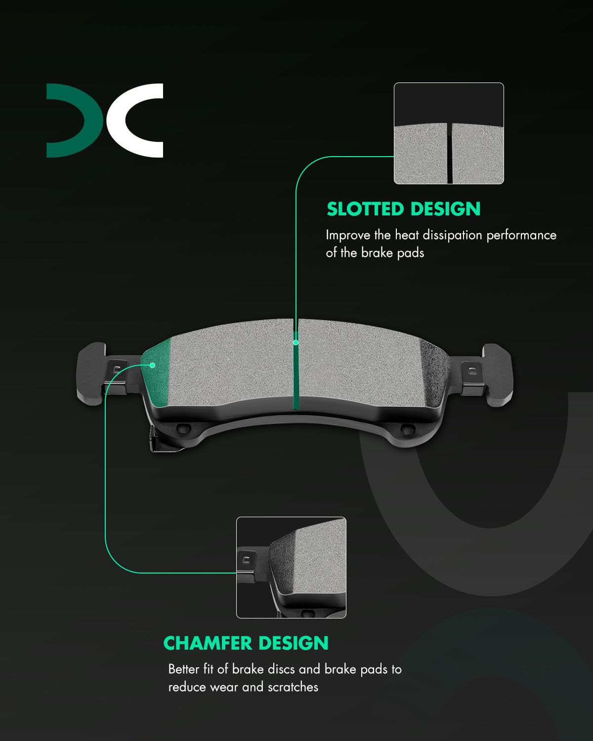 Scitoo D934 Front Ceramic Brake Pads Sets Fit For Ford For Expedition 2002-2006,For Lincoln Navigator 2002-2006