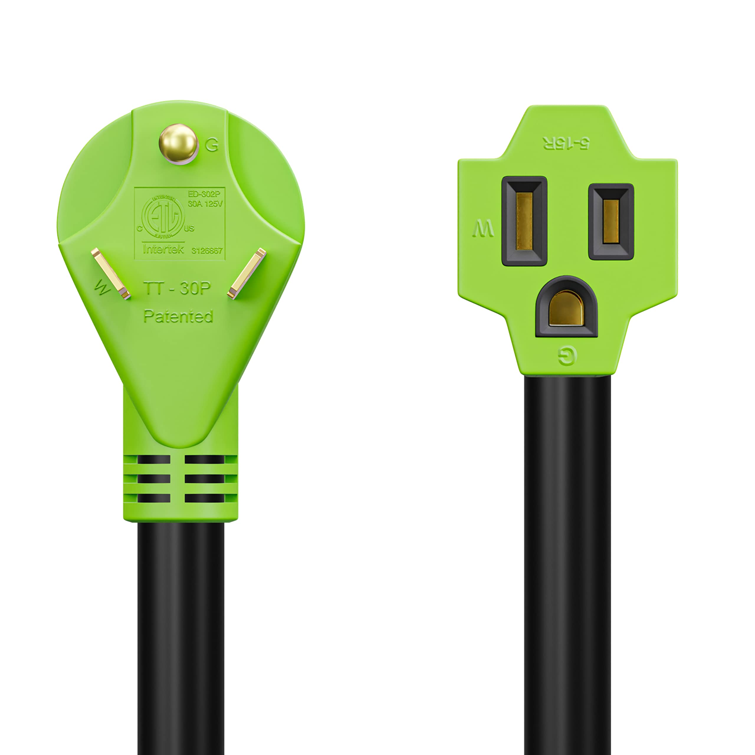 Leisure Cords 30 Amp Male To 15 Amp Female Dogbone Adapter Rv Electrical Converter Cord Cable (30A Male - 15A Female)