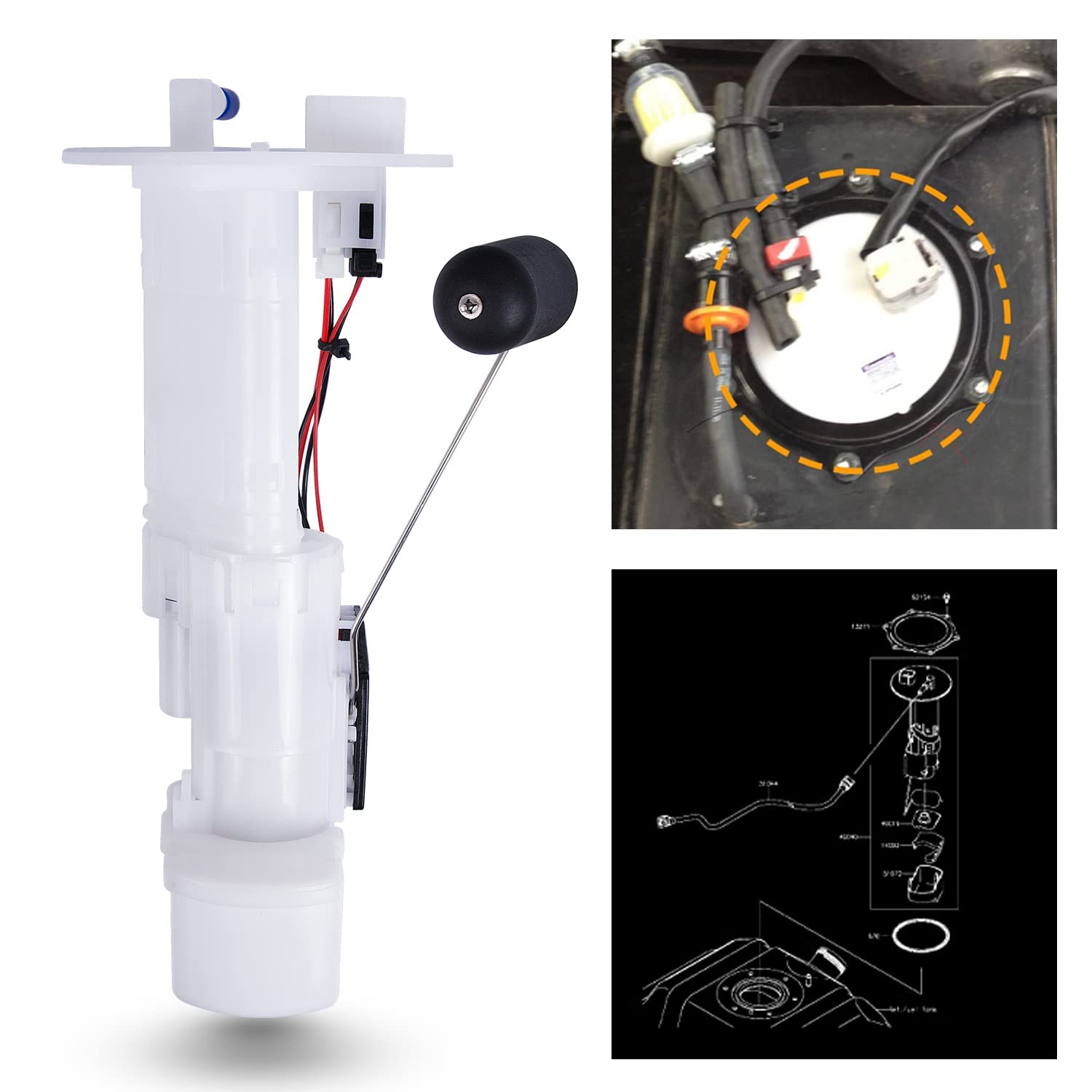 RANSOTO 49040-0718 Fuel Pump Module Assembly Compatible with 2009-2020 Kawasaki Mule 4000 4010 Mule SX TERYX 750 KRF750 Replace