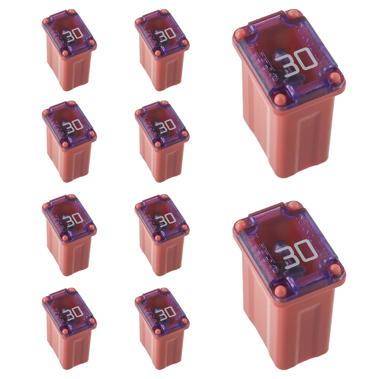 EPLZON 30A 30AMP 32V FMM MCASE 608830 Micro Cartridge Fuses Low-Profile Fuses Kit(Pack of 10pcs)