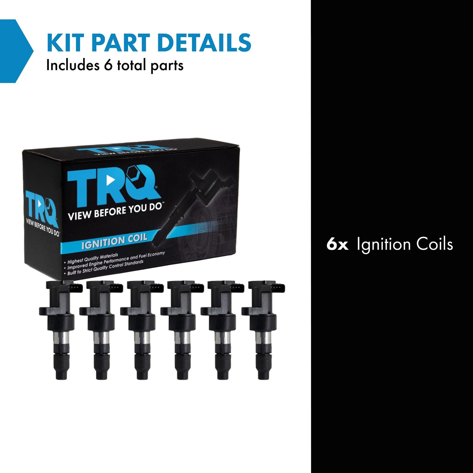Trq Ignition Coil Set Compatible With 2003-2008 Jaguar S-Type 2002-2008 X-Type
