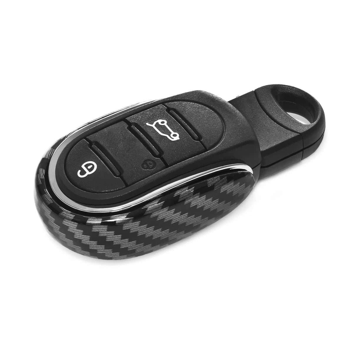 Heinmo for Cooper S Countryman F54 F55 F56 F57 F60 Key Shell Fob Key Cover Chain Rope Keychain Alloy Cooper Accessories (Carbon 