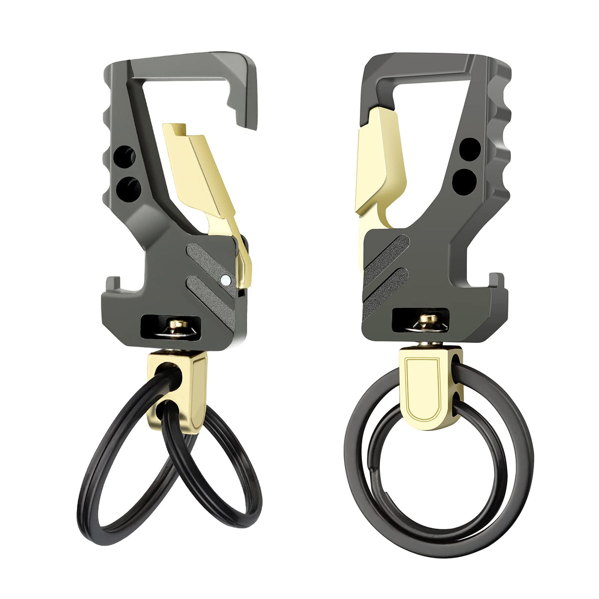 Exsun 2Pcs Keychains, Key Chains For Carabiner Keychain Car Key Chain Bottle Opener Keychain For Men And Women (Gold)