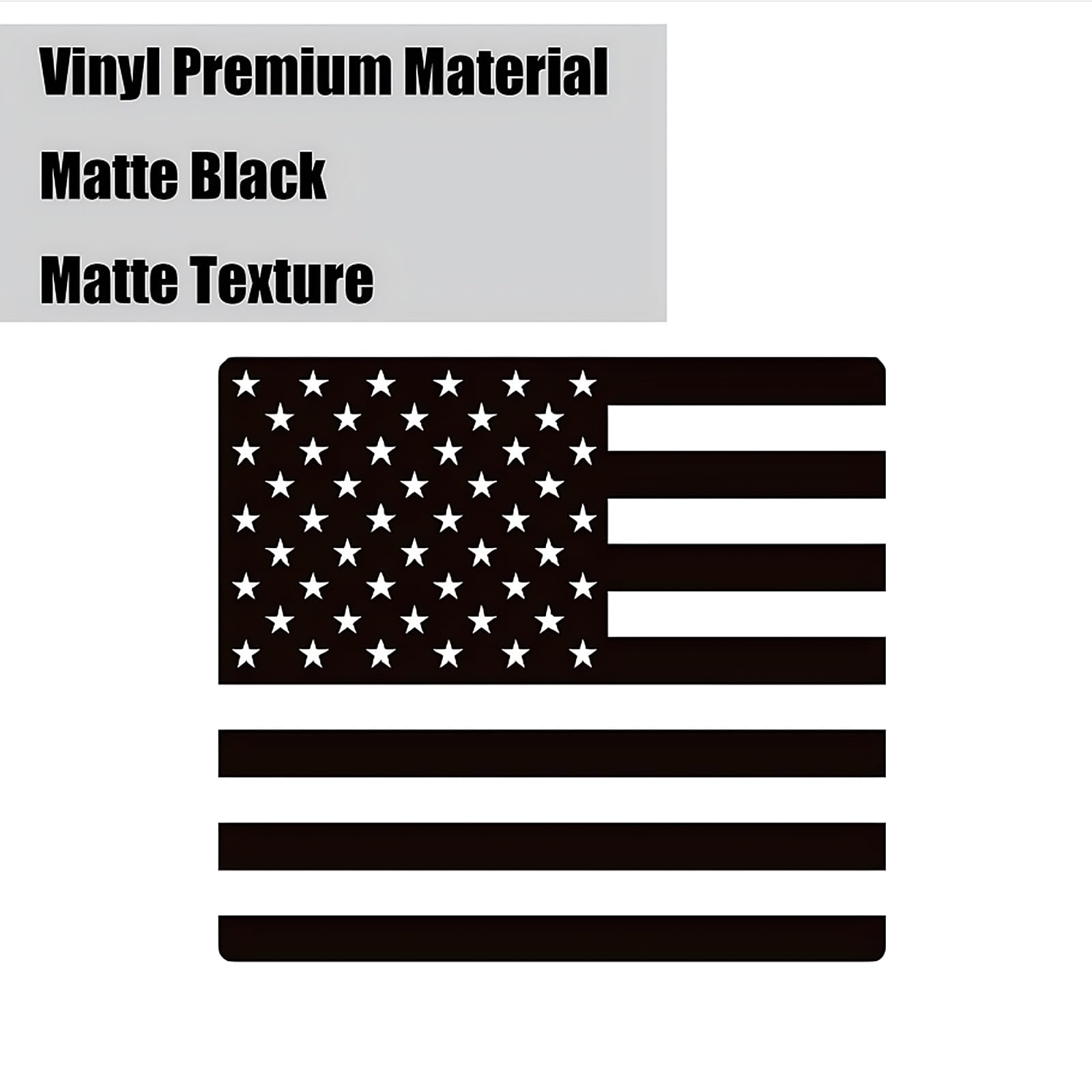 Fits Ford F150 F250 F350 2004-2014 Rear Middle Back Sliding Window American US Flag Vinyl Decal Matte Black Exterior Accessories