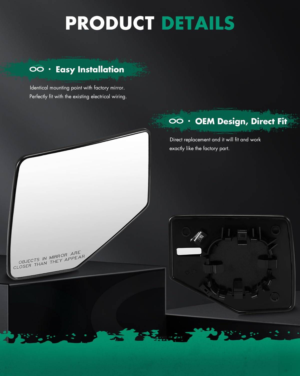 SCITOO Replacement Mirror Glass Driver Side Mirror Fit Compatible with 2006-2011 for Ford Ranger 2006-2010 for Ford Explorer for