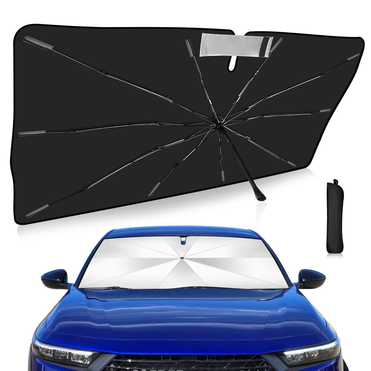 2025 Upgrade Windshield Sun Shade Umbrella Custom Fit for Honda Accord 2023 2024 2025 Foldable UV Protection Car Cover, Emergenc