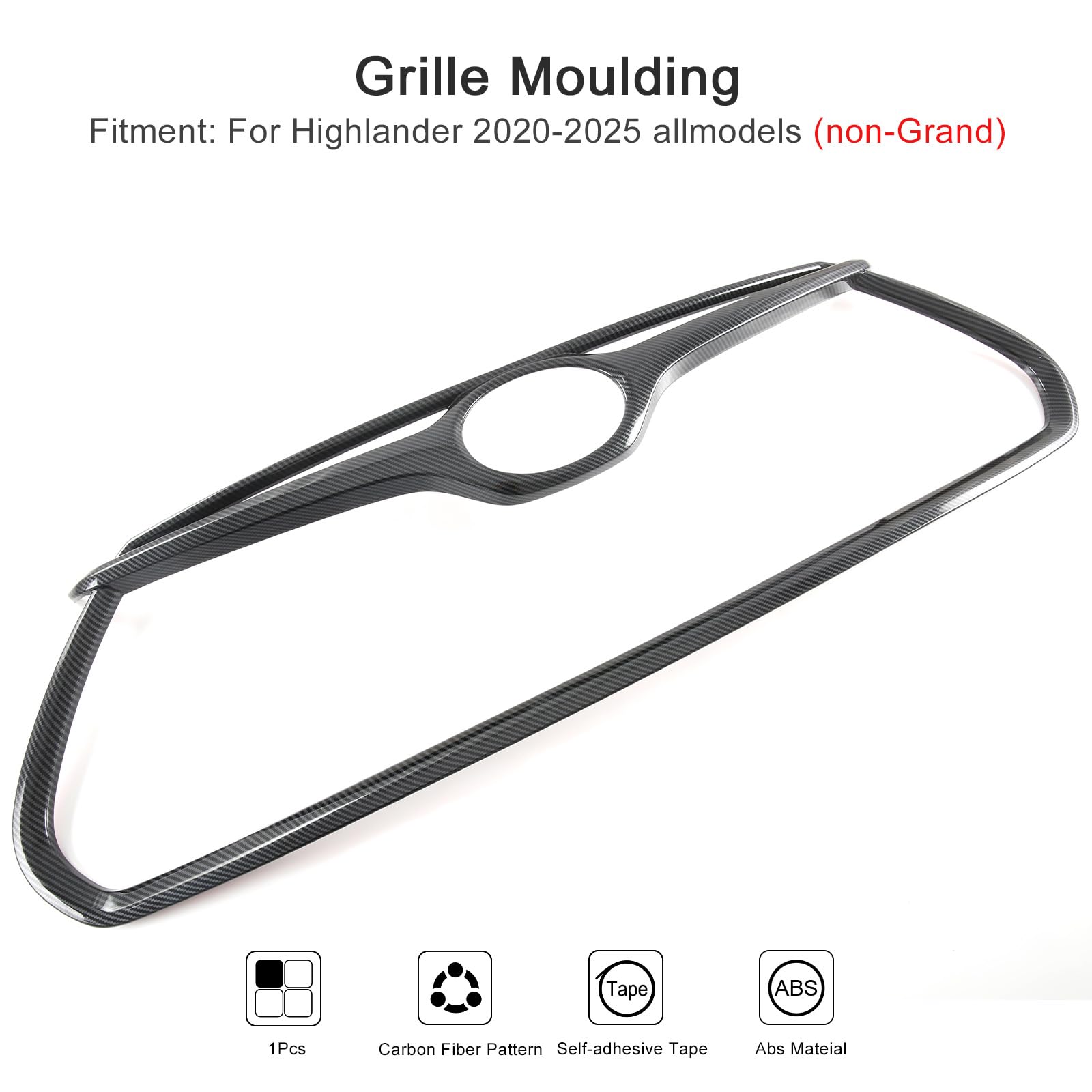 For Toyota Highlander Grille Mesh Cover Trims,Sporty Front Grille Frame for Highlander 2025 2024 2023 2022 2021 2020 L, LE, XLE,