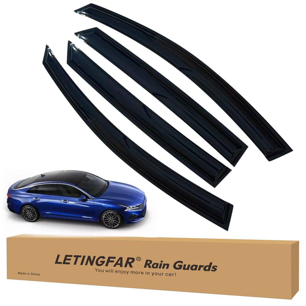 LETINGFAR Window Visors Rain Guards for Kia Optima 2021 2022 2023 2024 Accessories, Wind Deflectors Vent Shades for Kia Optima