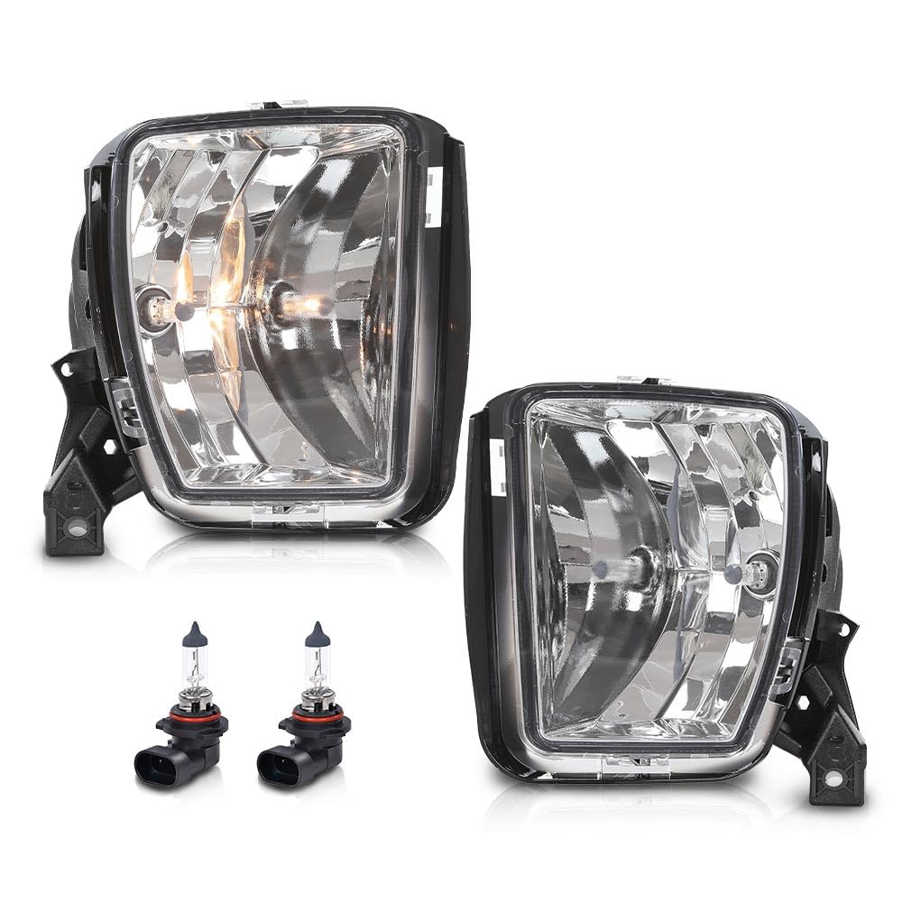 G-Plus Fog Light Compatible With Dodge Ram 1500 Pickup 2013-2018,(Not For Rebel Models),Driving Clear Fog Lamps W/Bulbs Pair