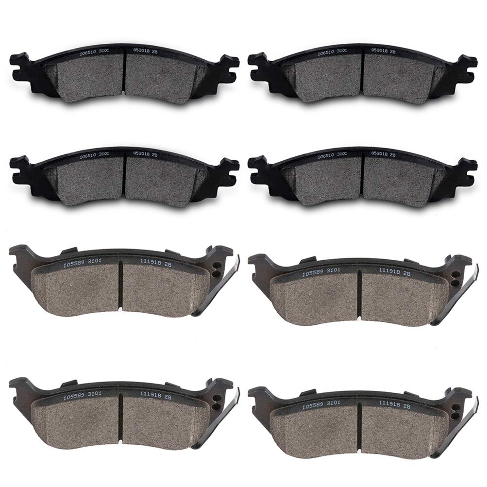 Ceramic Brake Pads Kits,Scitoo 8Pcs Brakes Pads Set Fit For 2006-2010 For Ford Explorer,2007-2010 For Ford Explorer Sport Trac,2