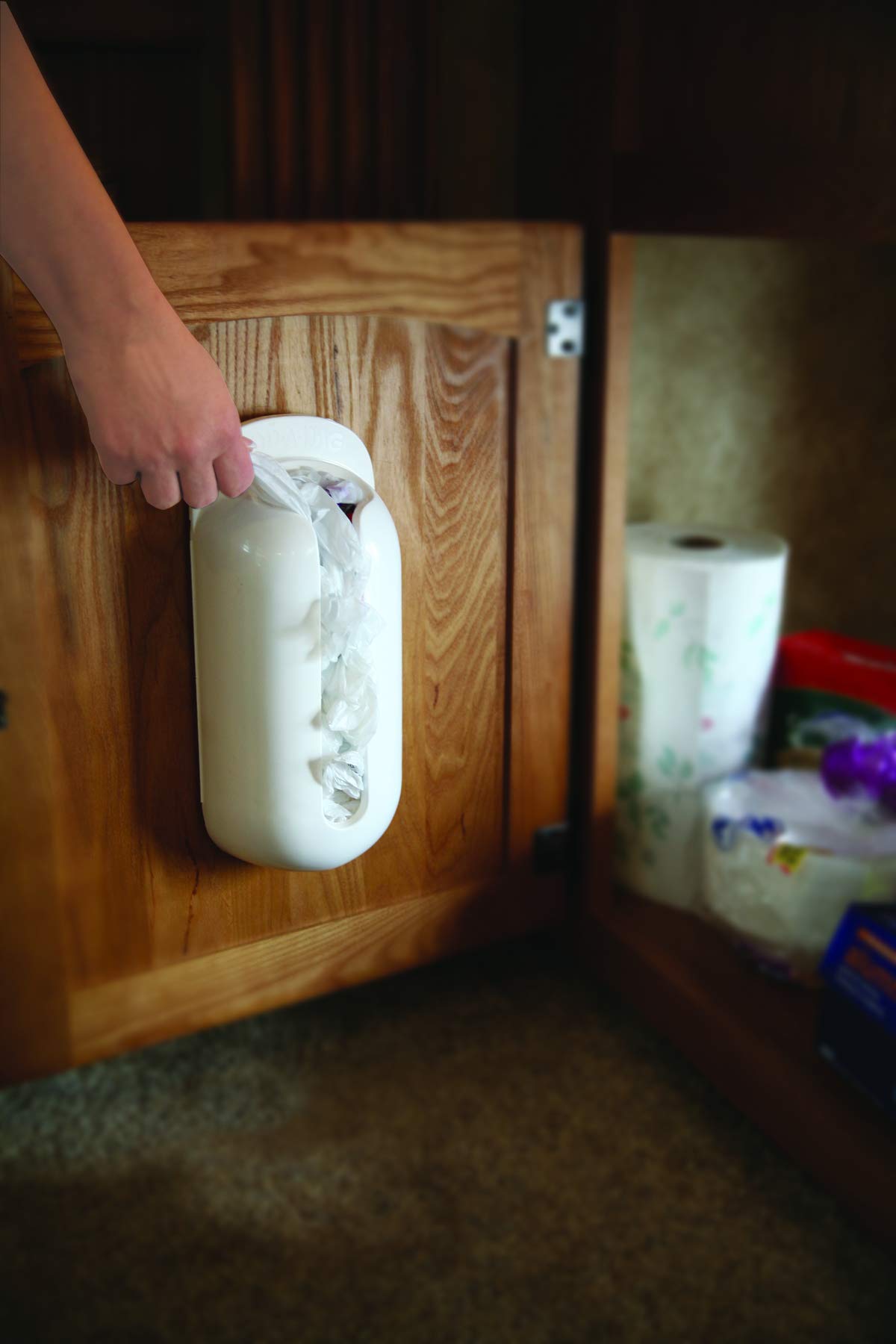 Camco Pop-A-Bag | Features A Compact Design That Conveniently Stores And Dispenses Reusable Plastic Grocery Bags Inside Rvs, Cam