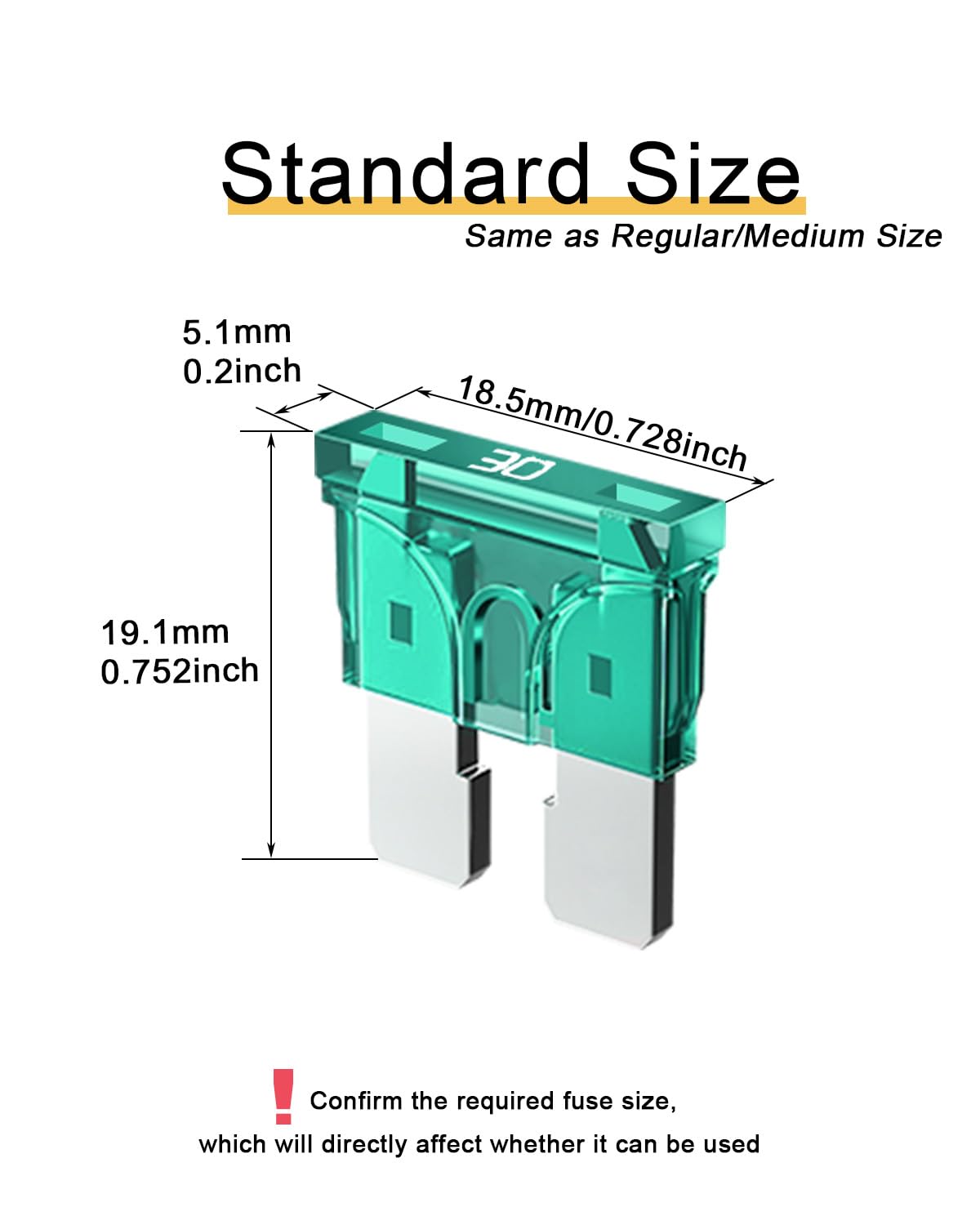 Riseuvo 50Pcs 30A Standard Car Fuses - 30 Amp Automotive Fuses(Ato/Apr/Ats), 32V (12/24V) Blade Fuse For Rv/Truck/Suv