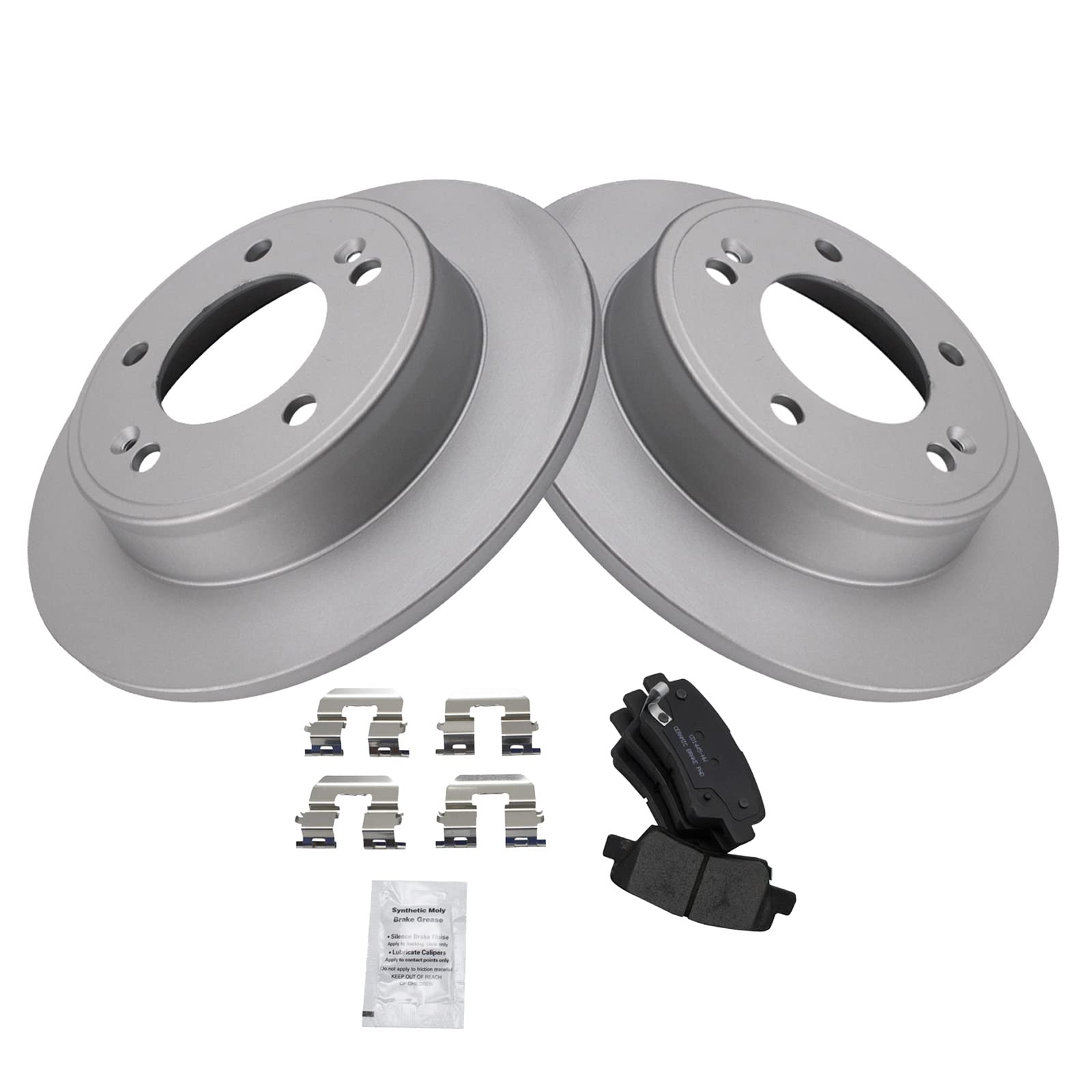 Trq Rear Brake Pad & Rotor Kit Brake Pads Brake Rotor Ceramic Premium G-Coated Compatible With 2013-2016 Hyundai Elantra Gt 2012