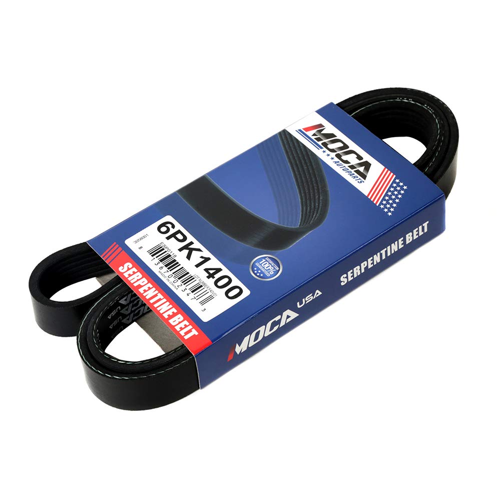 MOCA EPDM 6PK1400 Belt Compatible with 2006-2007 for Mercury Mariner 2.3L & for Mazda Tribute & for Dodge Stratus & for Ford Esc