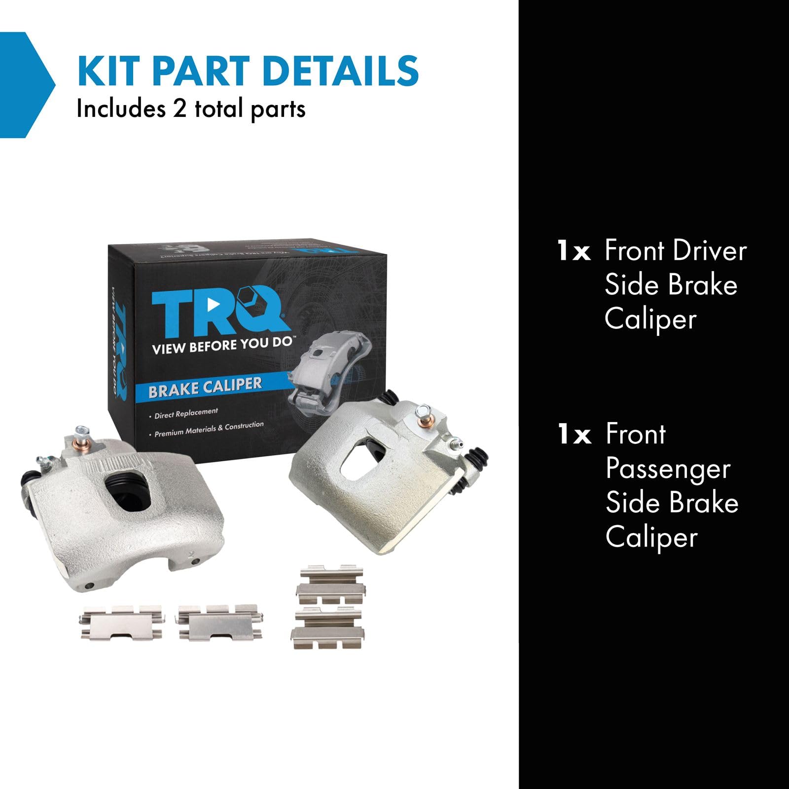 Trq Front Brake Caliper Set Compatible With 1994-1996 Ford Bronco 2003 E-150 E-150 Club Wagon 1994-2002 E-150 Econoline E-150 Ec