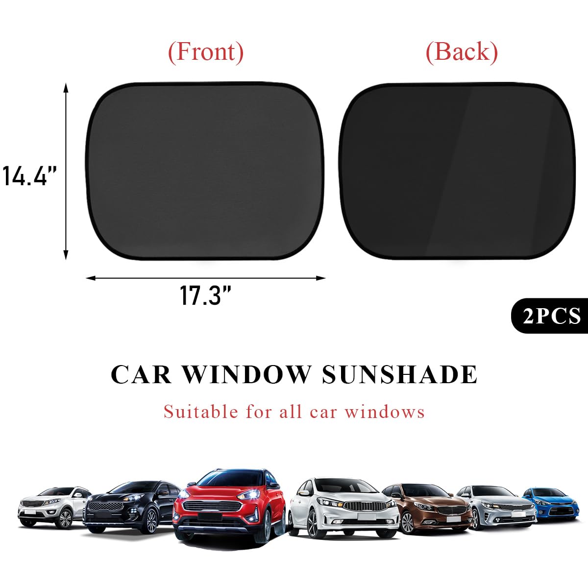 povtii 2 PCS Car Window Shade, 17.3''  14.4'' Vehicle Sunshade Protector for Side and Rear Window, Automotive Sun Protection You
