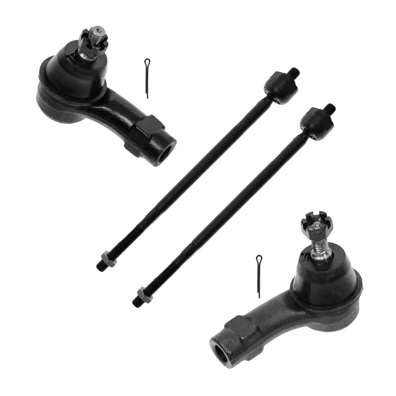 Trq Front Inner And Outer Tie Rod Set Compatible With 2000-2006 Ford Focus