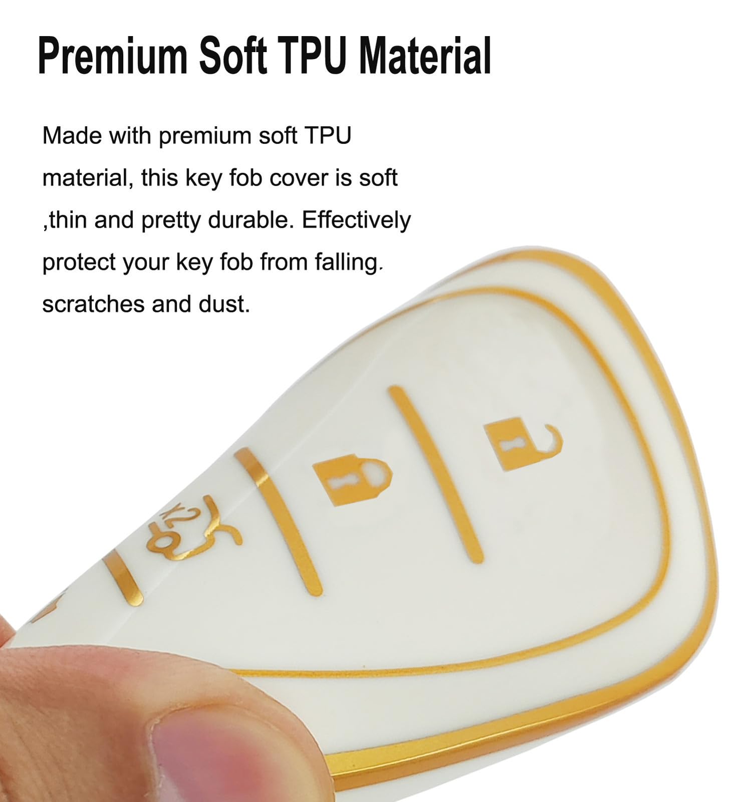 Arruweer Soft Tpu Smart Key Fob Cover Holder Protector Compatible With Chevy Malibu Equinox Traverse Camaro Cruze Blazer Volt Bo