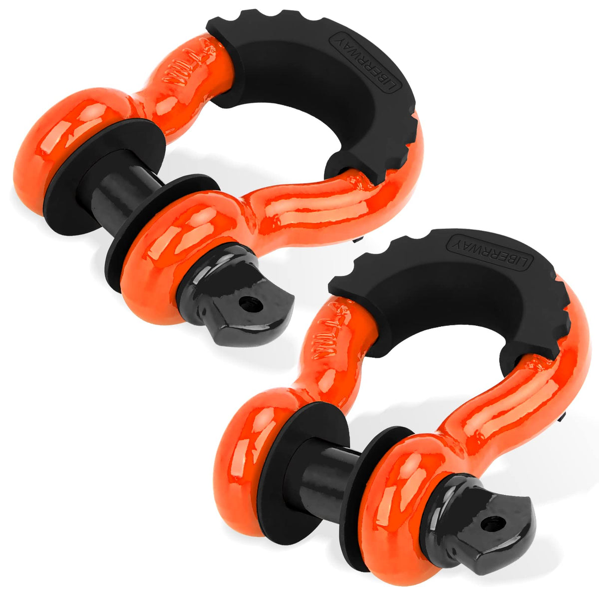 Liberrway Shackles 3/4'' (2 Pack) D Ring Shackle Rugged Off Road Shackles 28.5 Ton (57,000 Lbs) Maximum Break Strength With 7/8'