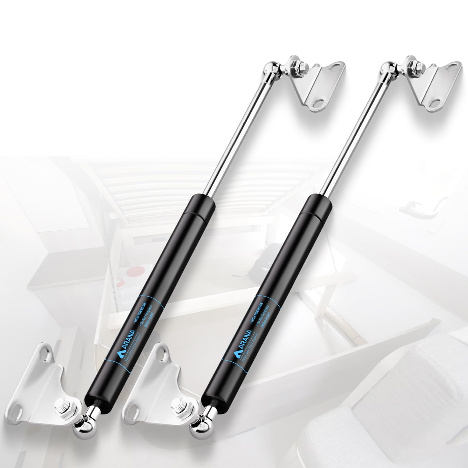 Arana Gas Struts 17 Inch 150Lb Gas Shocks Spring, 17'' 667N Gas Props Lift Support With Mounting Bracket For Heavy Duty Lid Rv B