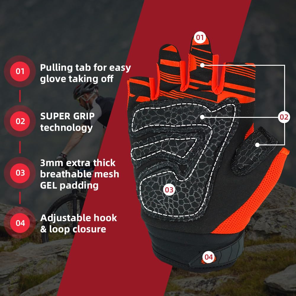 Seibertron Dirtclaw Gloves - Motorcycle Motocross Sports Gloves For Ultimate Grip And Protection Fluo Orange S