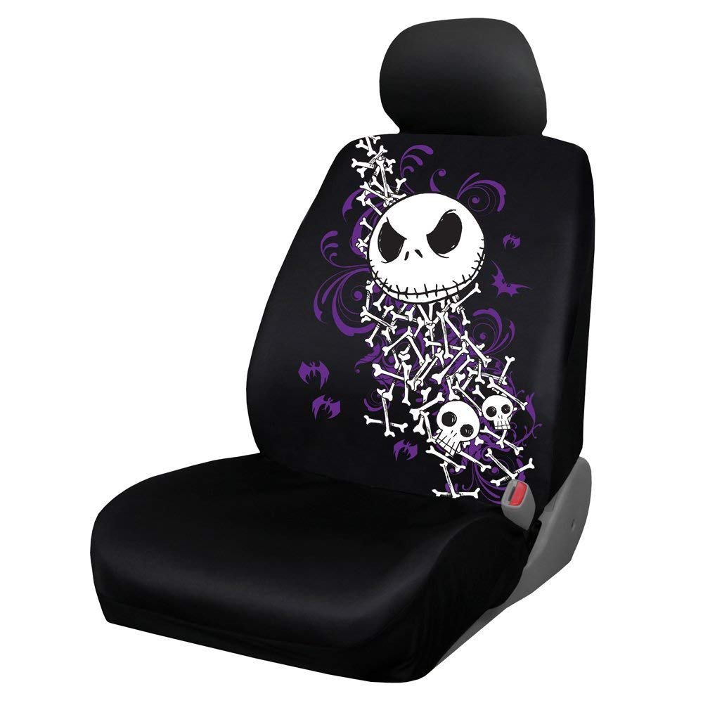 Yupbizauto New 10 Pieces Bundle Nightmare Before Christmas Jack Skellington Car Truck Suv Seat Covers Floor Mat Set With Little