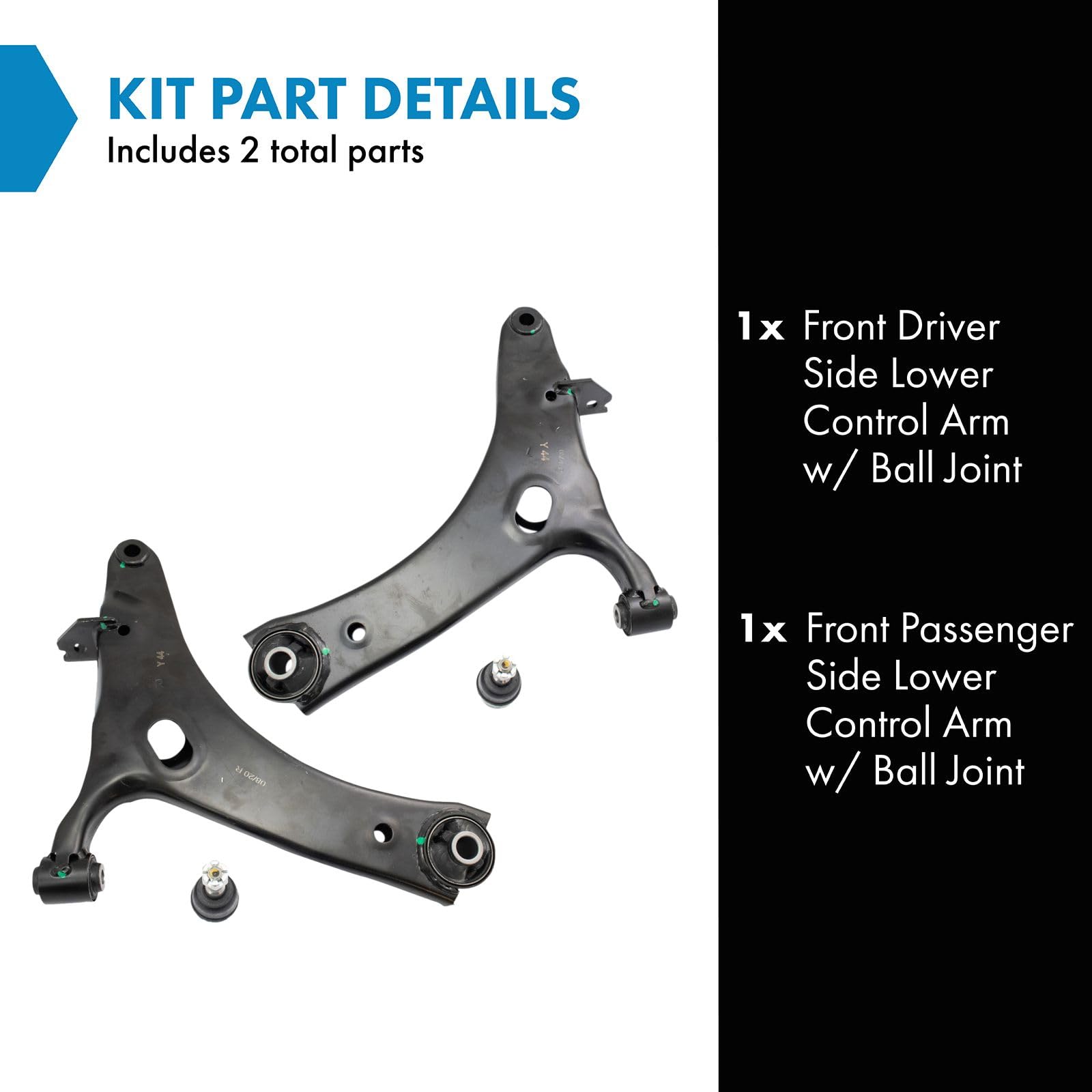 Trq Front Lower Control Arm With Ball Joint Set Compatible With 2016-2017 Subaru Crosstrek 2013-2015 Xv Crosstrek