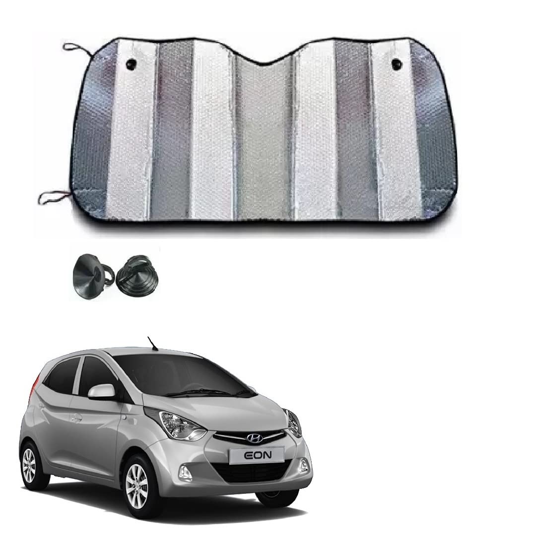 Car Front/Rear Glass Folding Silver Sunshade Heat and UV Rays Protection Film Suitable for Eon