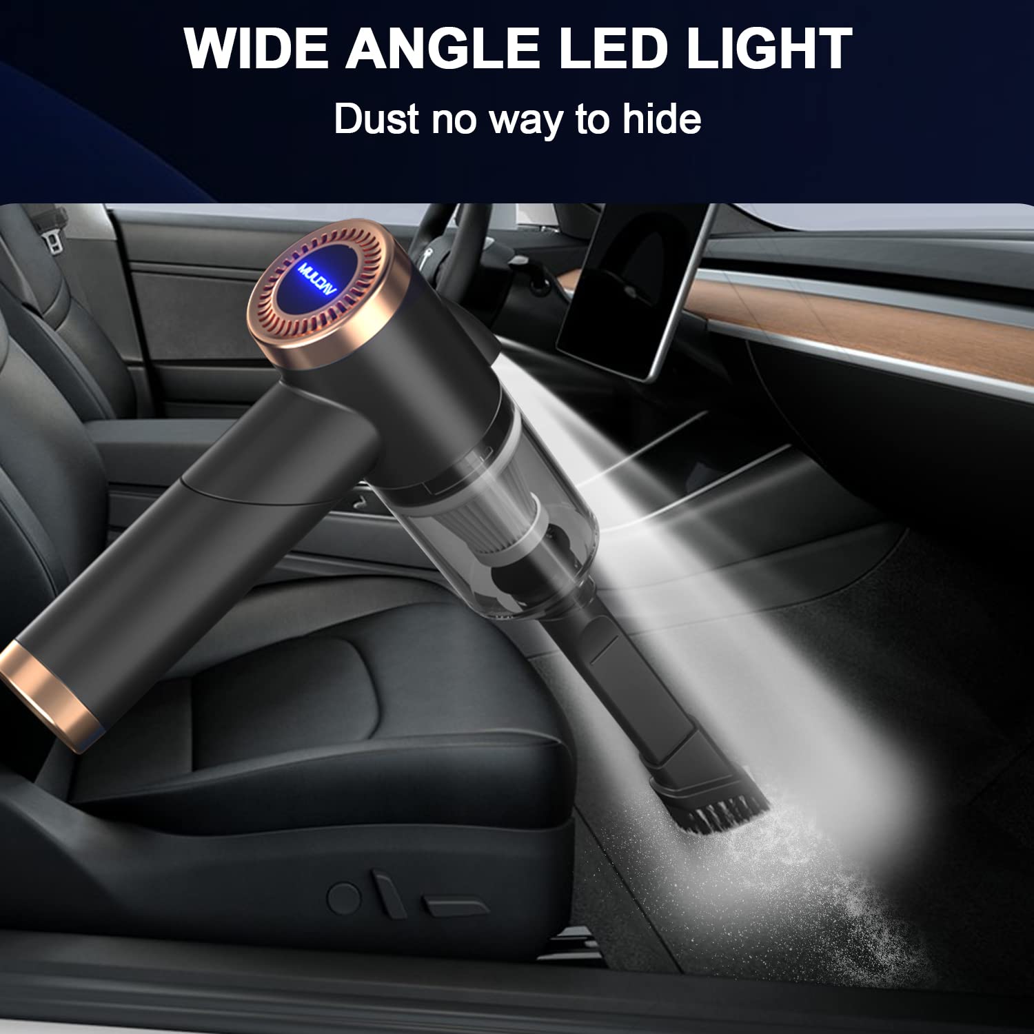 Koroick Wireless Handheld Car Vacuum Cleaner - 90° Foldable Portable Vacuum Cleaner For Car, 9000Pa Suction Cordless Car Vacuum, Rechargeable Mini Car Vacuum For Vehicle, Home And Office (Black)