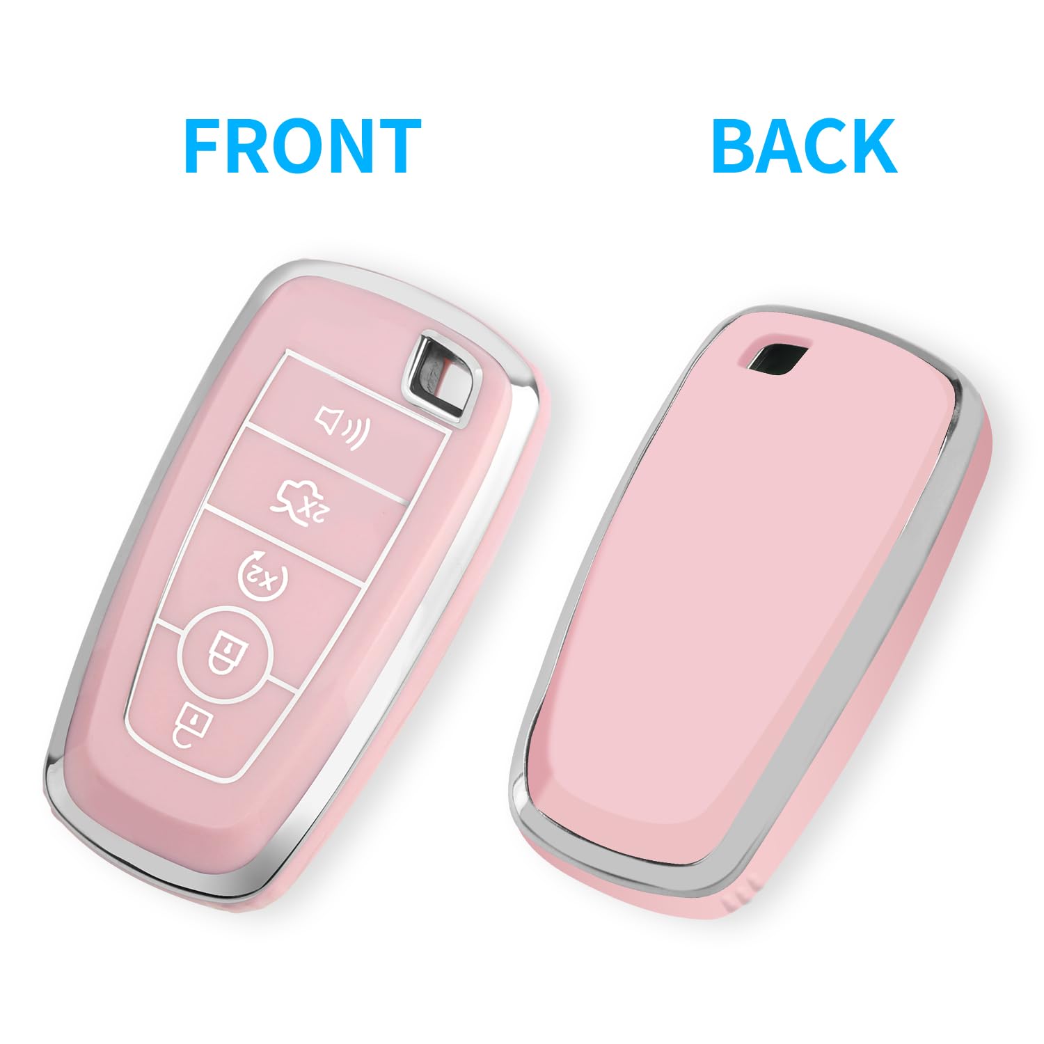 Mild East For Ford Key Fob Cover With Keychain, Soft Tpu Key Case Shell Full Protection For Ford Explorer Fusion Escape Edge Exp