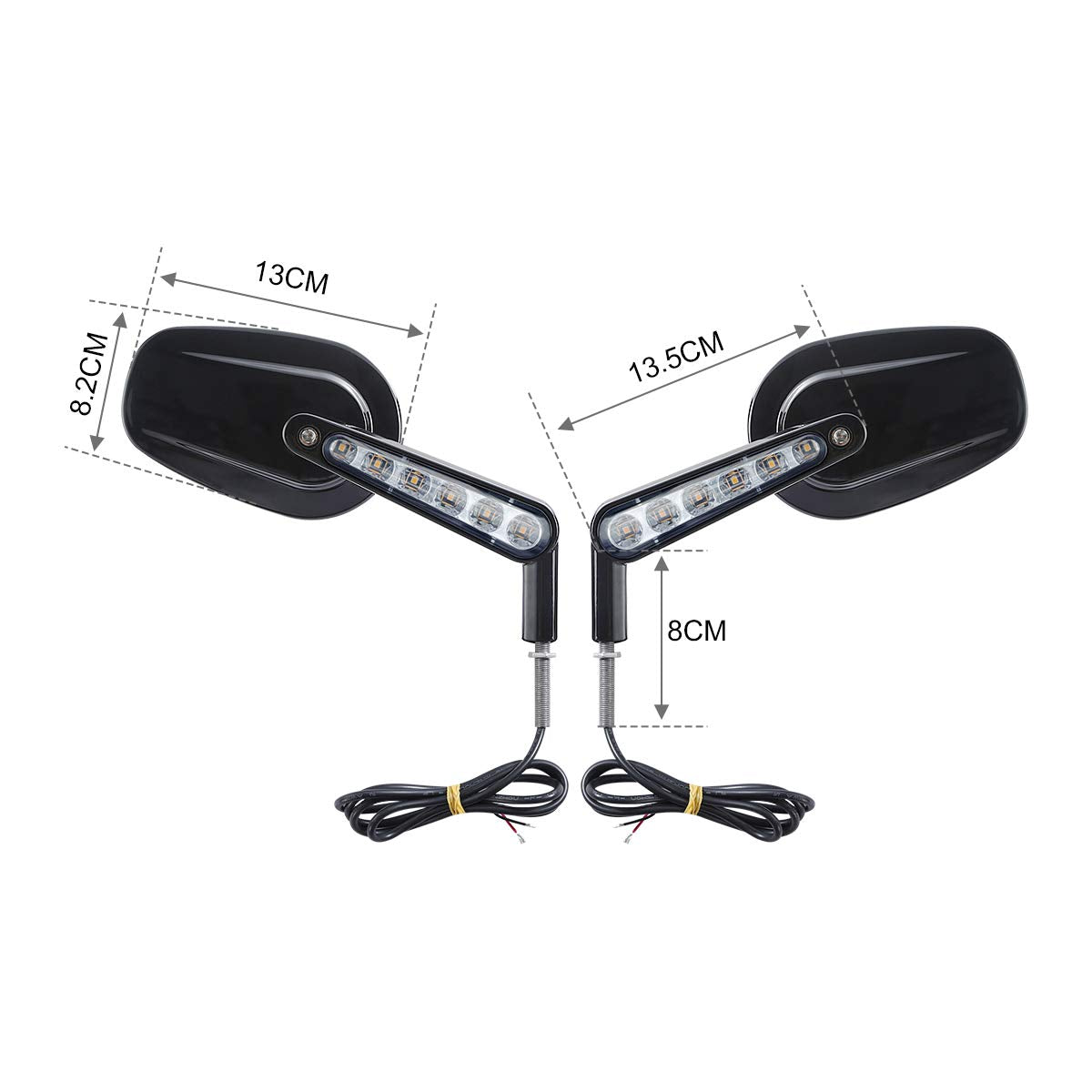 Slmoto Black Rear View Mirrors Muscle Led Turn Signal Fit For Harley Davidson Vrod V-Rod Vrscf 2009 2010 2011 2012 2013 2014 201