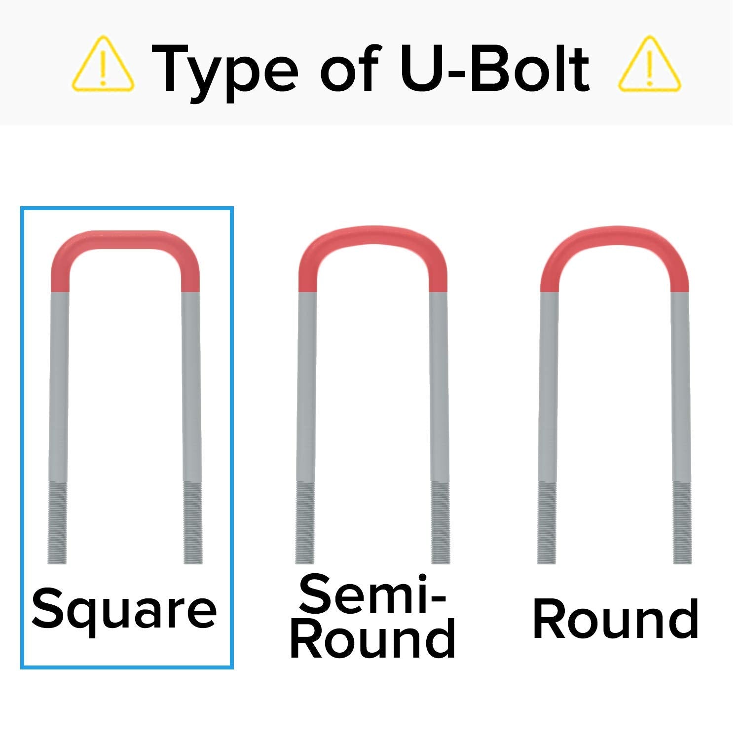 Leaf Spring Axle Extended U-Bolts (Square Bend) Compatible With Ford 1999-2004 F250 F350 Super Duty Excursion 4Wd 4X4-12 Inch Length - 3.15 Inch Width - F-250 F-350 - Black