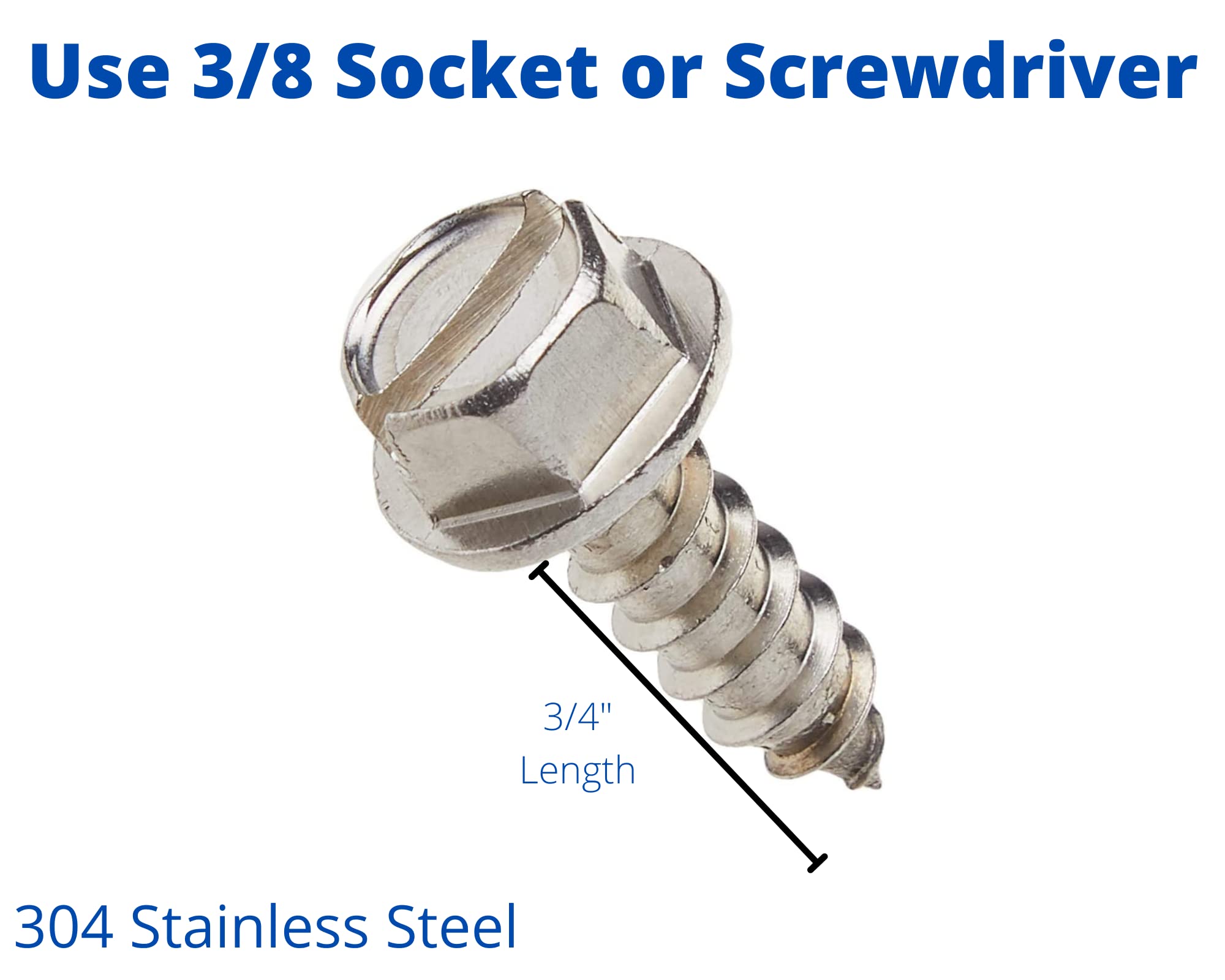 Four (4) Stainless Steel License Plate Screws (Bcp253)