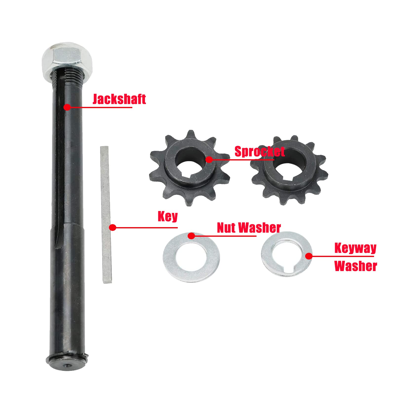 Go Kart Torque Converter Jackshaft, Key, Nut, Etc.Tav 2 Type, #40/41 & #35 Gears For Mini-Bike