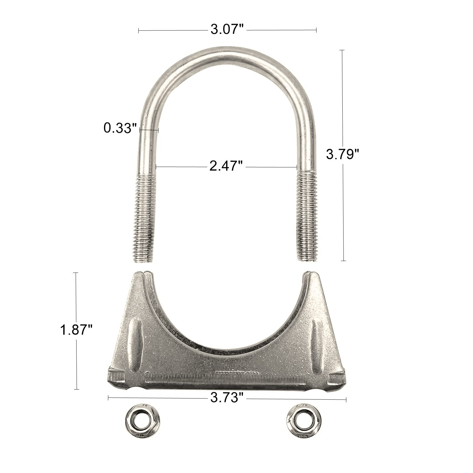 Heavy Duty 2.25'' Exhaust U-Bolt Clamp 2 1/4 Inch Stainless Exhaust Clamp