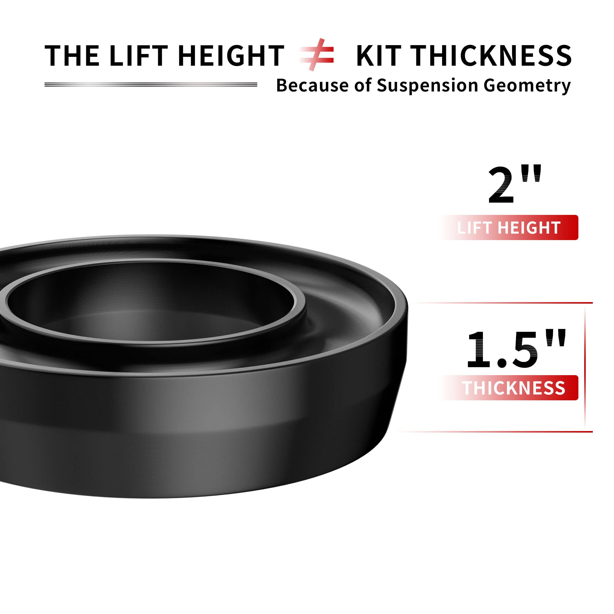 2'' Front Leveling Lift Kit For 1999-2006 Silverado 1500 Sierra 1500 (2Wd Only), Leveling Lift Kit Forged Front Strut Spacers Ra