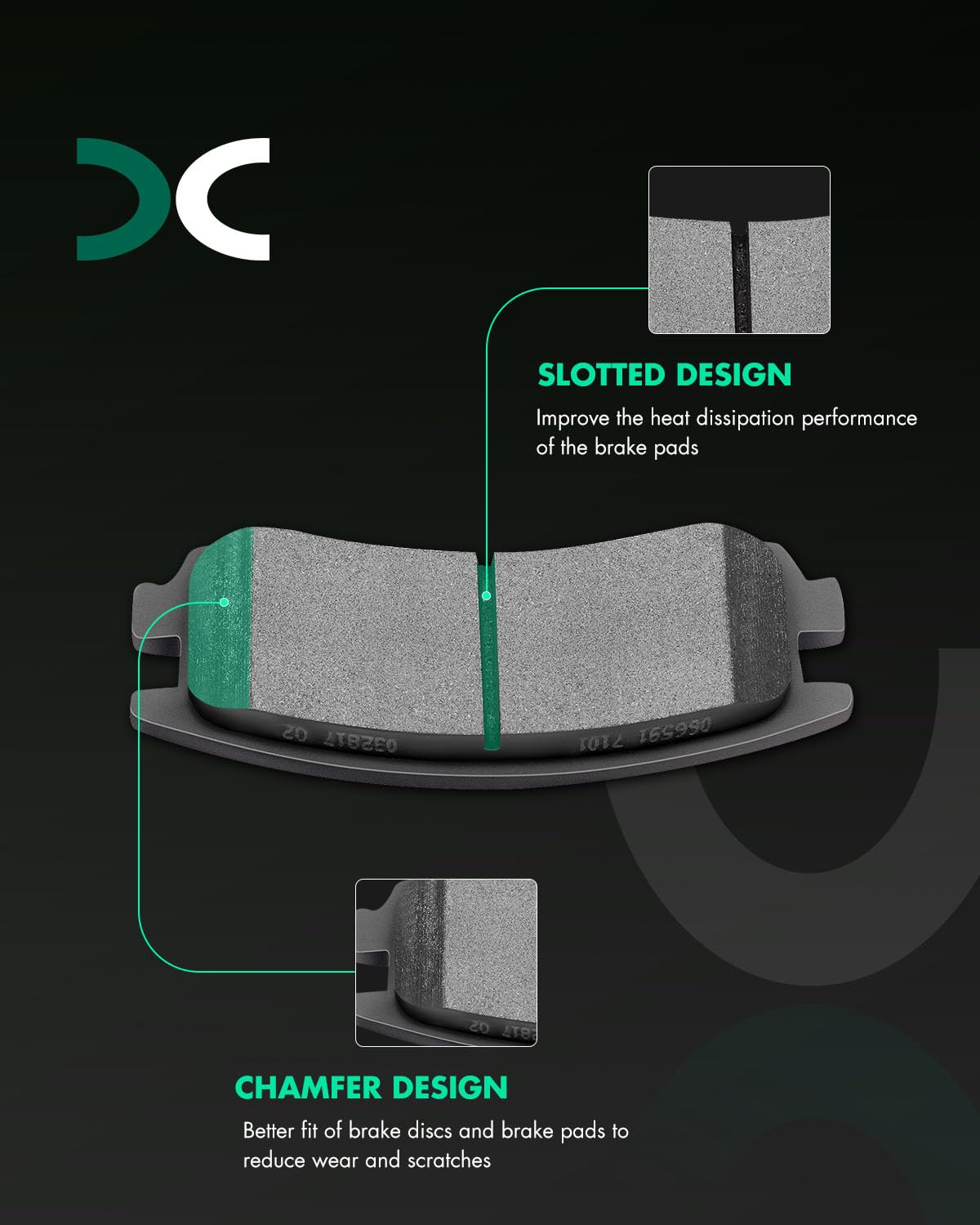 Scitoo D698 Rear Ceramic Brake Pads Sets Fit For Buick Allure/Century/Lacrosse/Regal/Rendezvous,For Chevy Impala/Venture,For Old