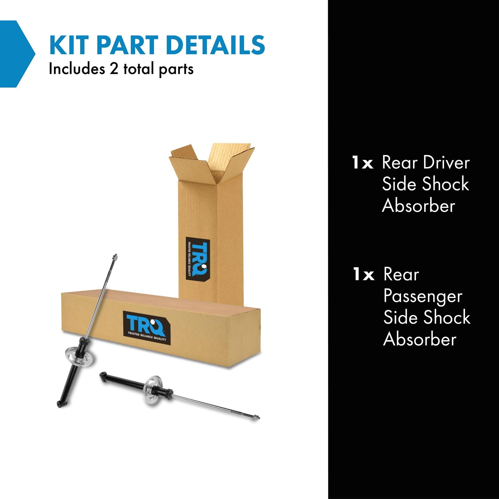Trq Rear Shock Absorber Set Compatible With 1995-2002 Volkswagen Cabrio 1990-1994 Corrado 1985-1999 Golf 1985-1998 Jetta