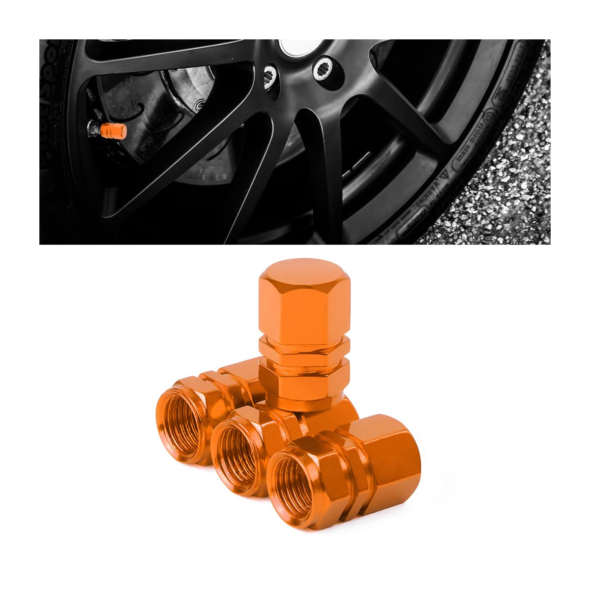 Osilly Car Tire Stem Valve Caps, 4 Pcs Aluminum Alloy Valve Stem Covers, Corrosion Resistant Leak-Proof Tire Cap Cover Accessori