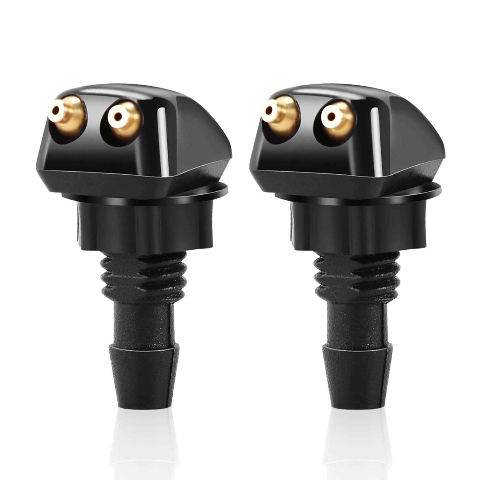 Dewkou Pack-2 Car Front Windshield Washer Nozzles, Car Double-hole Wiper Washer Nozzle Kit, Fits for Most Cars Chrysler BMW Buic