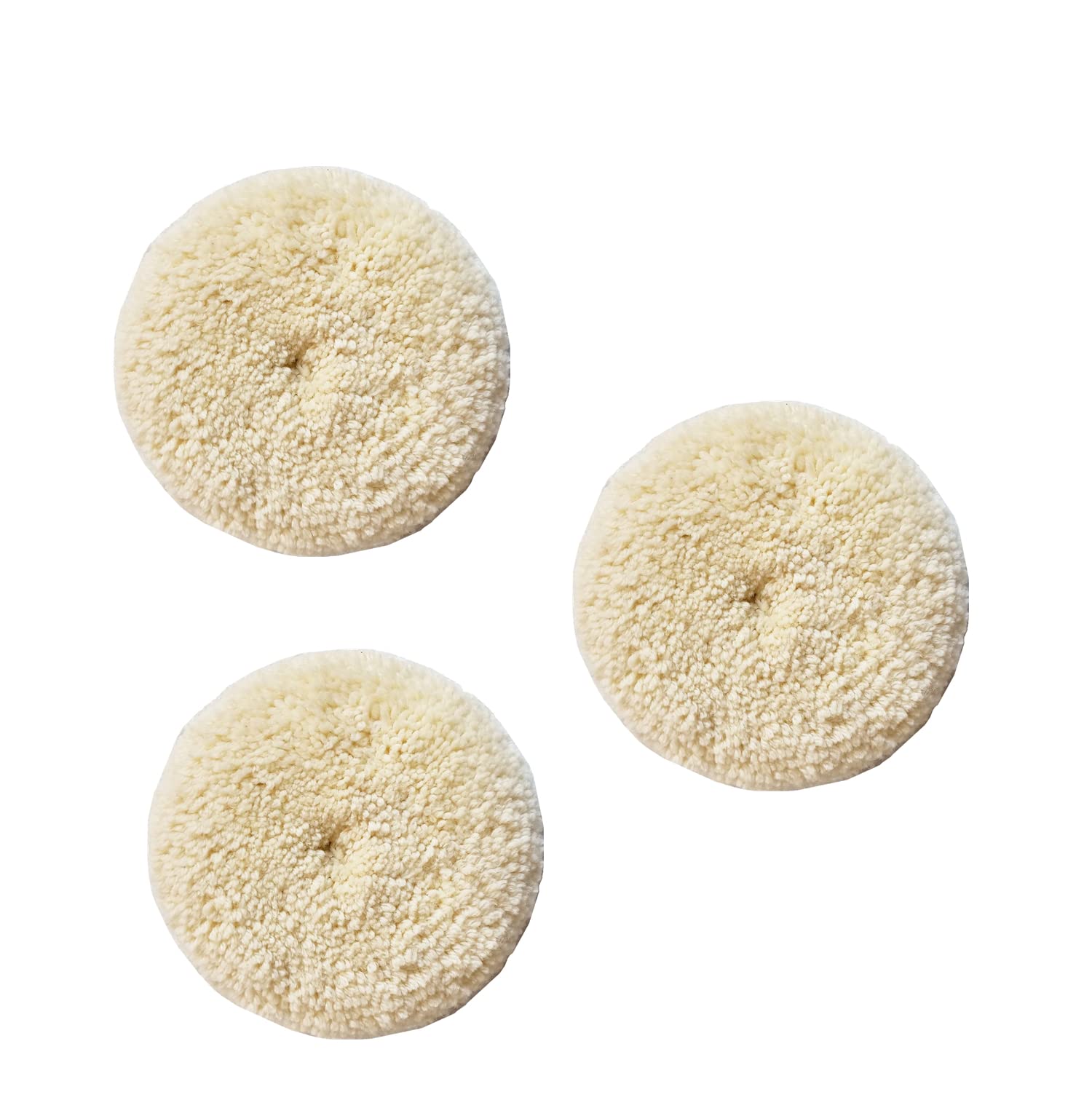Sisha-A Wool Polishing Pads, 3 Pack 7 Buffing Pads with Hook and Loop Back for Compound, Cutting & Polishing, 100% Natural Wool,